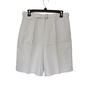 J. Crew Pleated 9" Trouser Short in Stretch Linen Blend Womens 6 White NWT CI494